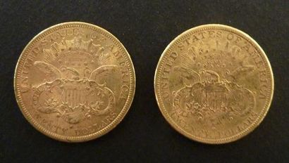 null 2 Pièces de 20 US $ en or type Liberty 1878-S, 1888-S