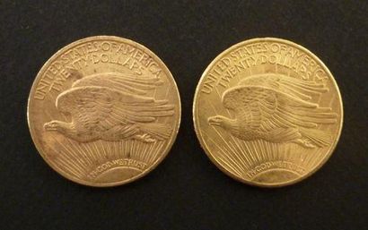 null 2 Pièces de 20 US $ en or type Saint-Gaudens 1924, 1922