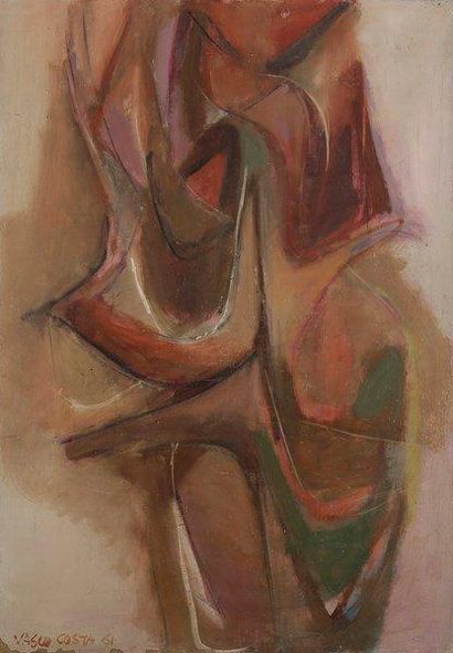 Vasco COSTA (1917-1986) Concrétion, 1961 Huile sur toile. Signée et datée en bas...