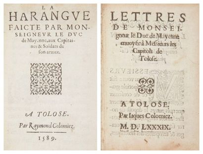 MAYENNE (Charles de Lorraine, duc de) Lettres de Monseigneur le Duc de Mayenne envoyées...
