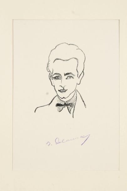 Robert Delaunay (1885-1941) (d'après) Portrait de Louis Aragon. Pl. pour Les Aventures...
