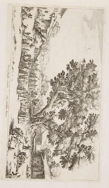 Jacques Callot (1592-1635) La Foire de Gondreville. 1625. Eau-forte. 335 x 188. Lieure...