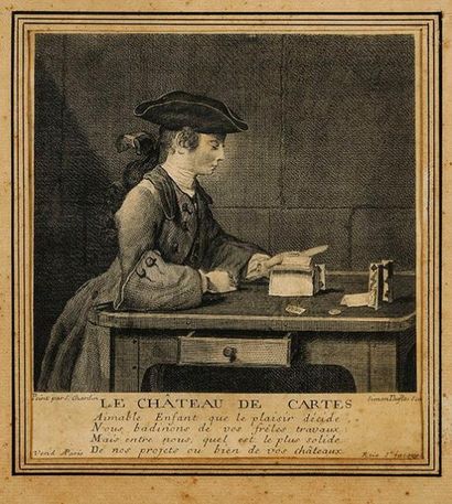 Jean Siméon Chardin (1699-1779) Le Château de cartes; La Maîtresse d'école. Pendants....