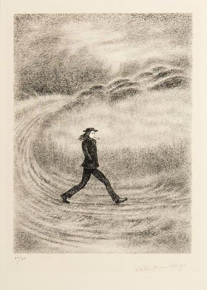 Valentine Hugo (1887-1968) Rimbaud marchant. 1939. Lithographie. 240 x 320. Très...