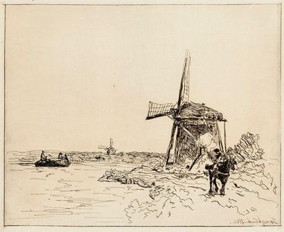 Johan Barthold JONGKIND (1819-1891) Cahier de six eaux-fortes. 1862. Eau-forte. 215 x 136-180...