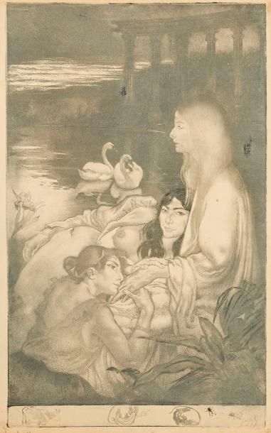 Louis LEGRAND (1863-1951) La Divine Parole. 1894. Eau-forte et aquatinte. 366 x 600....