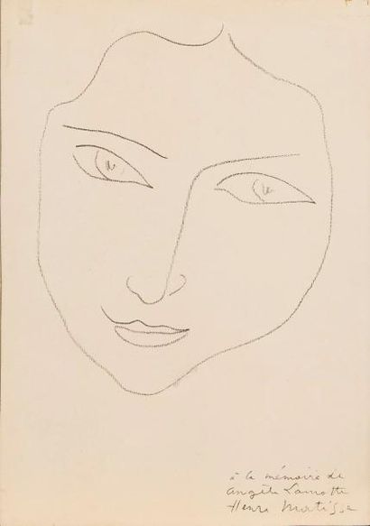 Henri Matisse (1869-1954) (d'après) Visage (portrait d'Angèle Lamotte). Pl. pour Henri...