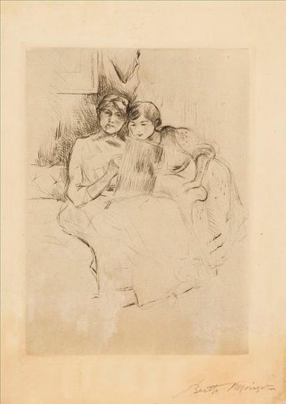 Berthe MORISOT (1841-1895) La Leçon de dessin (Berthe Morisot et sa fille, Julie...