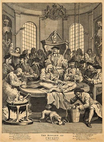 William Hogarth (1697-1764) (d'après) The Four Stages of Cruelty. 1751. Eau-forte...