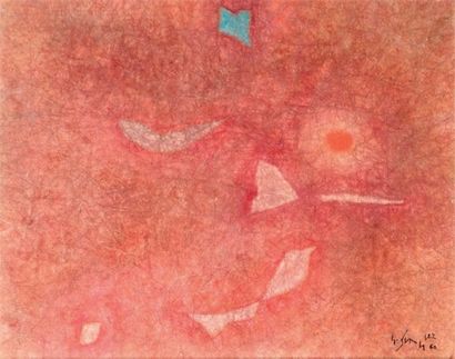 Gustave SINGIER (1909-1984) Tache verte-rouge. Aquarelle sur papier. Signée et datée...