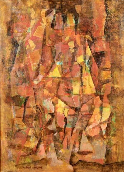 Jean EKIERT (1907-1993) Composition abstraite. Huile sur toile. Signée en bas à gauche....