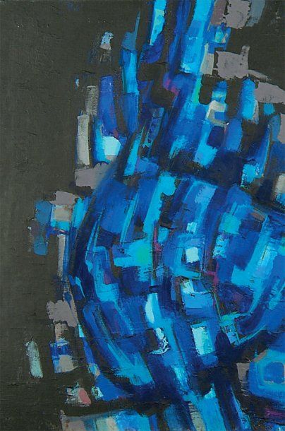 Fernand SCHLEGEL (1920-2002) Planète bleue. Acrylique sur carton. Signée en bas à...