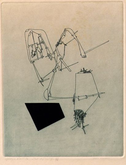 Yves TANGUY (1900-1955) Autre planche pour Le Grand Passage. 1953. Eau-forte. 135...