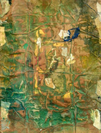 Austin COOPER (1890-1964) Congeries. Gouache et collage sur kraft. Signée en bas...
