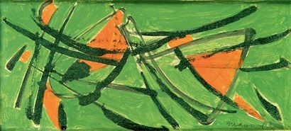 Henri MAUDUIT (né en 1917) Composition abstraite. Gouache sur papier. Signée en bas...