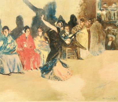 Alexandre LUNOIS (1863-1916). Bailerinas flamencas. . 1905. Lithographie. 435 x 360....