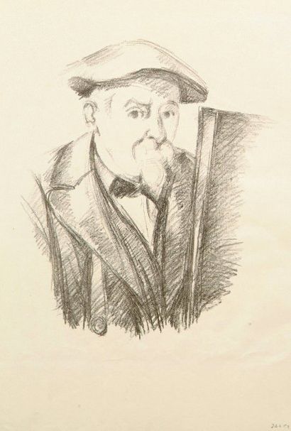 Paul CéZANNE (1839 - 1906). Autoportrait. 1898. Lithographie. 280 x 330. Cherpin...