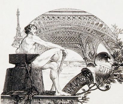 A.MANGONOT L'Exposition universelle de 1889 : la métallurgie (la Tour Eiffel). Vers...