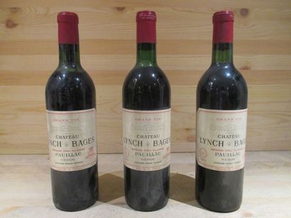 null 6 bouteilles CHÂTEAU LYNCH BAGES, GGC5 Pauillac, 1973 (5 H.E. - 1 M.E. - e.t.h...