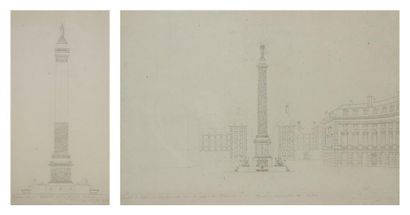 Jean-Nicolas SOBRE (1755 / 60 - 1806) 
Projets pour une colonne nationale place des...