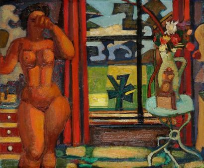 Louis LATAPIE (1891-1972) 
Nu à la fenêtre, 1941
Huile sur toile.
Signée en bas à...