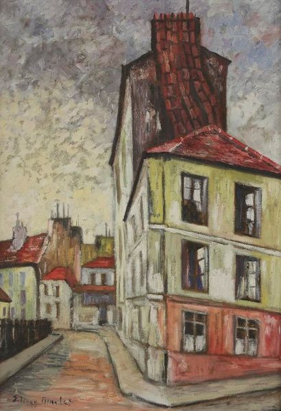 Elisée MACLET (1881-1962) 
Paris, ruelle des Gobelins
Huile sur toile.
Signée en...
