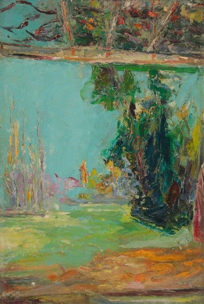 Vladimir TERLIKOWSKI (1873-1951) 
Le Jardin
Huile sur toile.
Signée en bas à gauche.
55...
