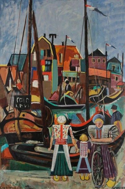 François DESNOYER (1894-1972) 
Spakenburg, 1956
Huile sur toile.
Signée en bas à...