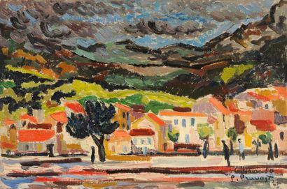 Pierre PRUVOST (Né en 1921) 
Collioure, 1950
Huile sur toile.
Signée, datée et située...