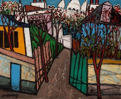 Claude VENARD (1913-1999) 
Rue à Montmartre
Huile sur toile.
Signée en bas à gauche.
60...