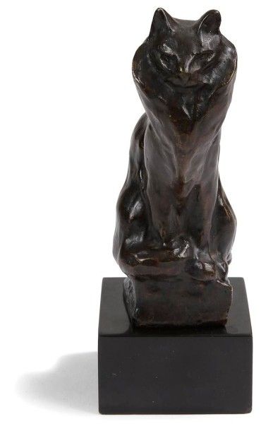 Théophile Alexandre STEINLEN (1859-1923) 
Chat
Sculpture en bronze patiné.
Signée...