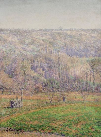 Gustave-Gaston CARIOT (1872-1950) 
Paysage, 1904
Huile sur toile.
Signée et datée...