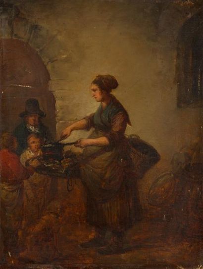 Attribué à Antoinette Cécile Hortense HAUDEBOURT-LESCOT (1784 - 1845) Le déjeuner...