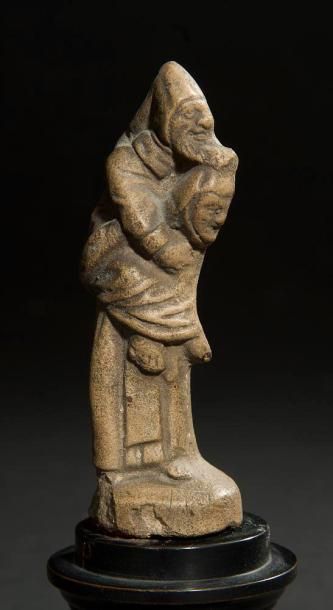 null Figurine antisémite Allemagne ou Europe centrale, XVIIIe siècle. Terre cuite....
