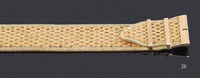 null Bracelet «ceinture» en ruban d'or jaune 18K tressé. Longueur: 17,5 cm - Poids:...