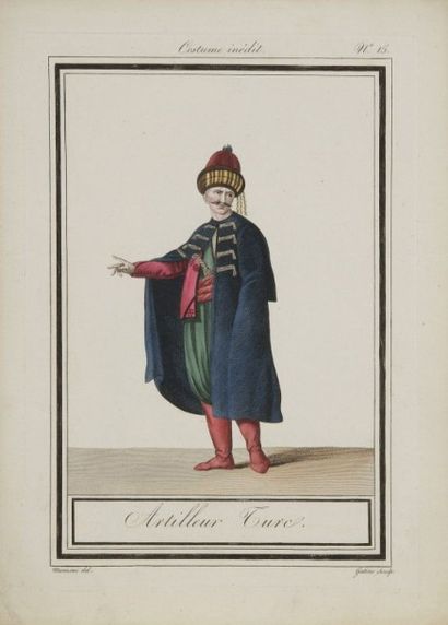 null Sept gravures à sujet ottoman, XIXe siècle.
Six tirées d'une série «Costume...