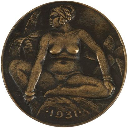 Albert POMMIER (1880-1943) 
Exposition Coloniale Paris 1931
Médaille commémorative...