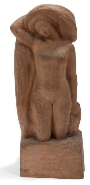 Alfred-Jean HALOU (1875-1939) 
Baigneuse, circa 1910/20 
Sculpture.
Épreuve en terre...