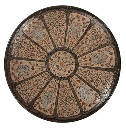 André METTHEY (1871-1920) 
Spectaculaire plat décoratif circulaire, sur talon, à...