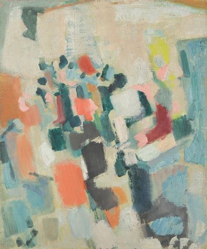Alexandre Sasha GARBELL [russe] (1903-1970) 
Plage colorée aux falaises, 1957-58
Huile...