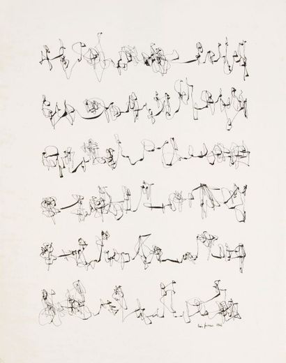 Léon FERRARI [argentin] (né en 1920) 
Composition, 1962
Dessin à l'encre de chine.
Signé...