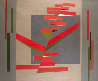 Eduardo JONQUIERES [argentin] (1918-2 000) 
Escala, 1955
Huile sur toile.
Signée,...
