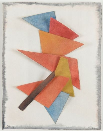 Arthur Luiz PIZA [brésilien] (né en 1928) 
Composition
Collage de papiers aquarellés.
Signé...