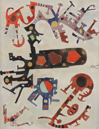Enrique TABARA [équatorien] (né en 1930) 
Composition, 1955
Aquarelle.
Signée et...