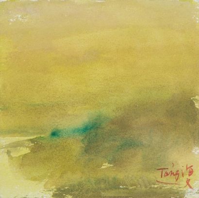T'ang HAIWEN [chinois] (1927-1991) 
Composition
Aquarelle.
Signée en bas à droite.
11...