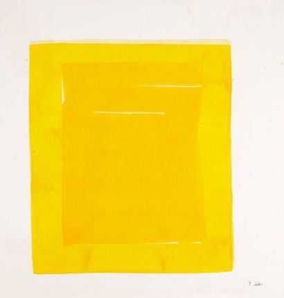 Eléonor de LA TASTE (1969-2001) 
Composition jaune
Acrylique sur papier marouflé...