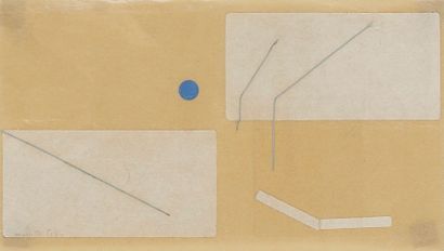 Marcelle CAHN (1895-1981) 
Composition, 1960
Collage sur papier calque.
Signé en...