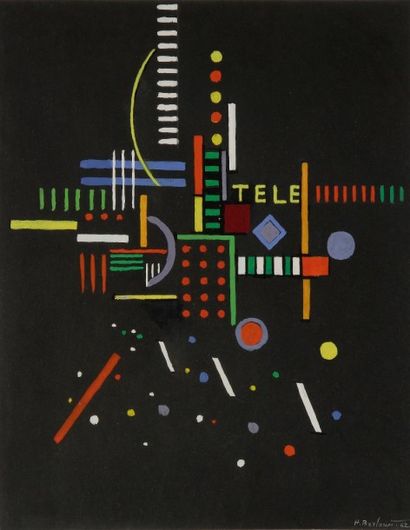 Henri BERLEWI [polonais] (1894-1967) 
Télé, 1962
Gouache.
Signée et datée en bas...