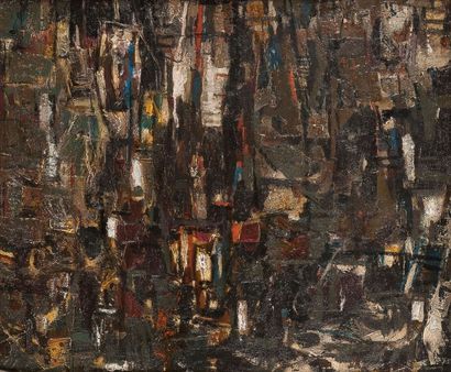 Louis NALLARD (né en 1918) 
Composition, 1955
Huile sur toile.
Signée en bas à gauche.
46...