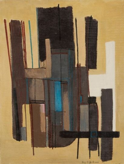 Huguette Arthur BERTRAND (1922-2005) 
Composition, vers 1954
Huile sur toile.
Signée...
